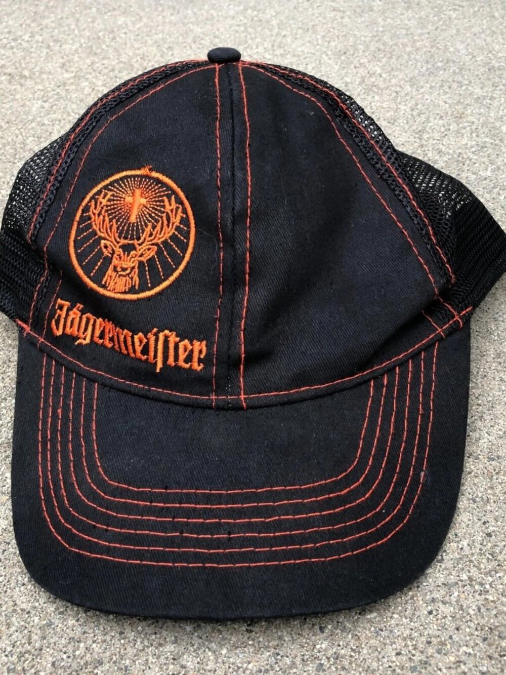 Vintage JAGERMEISTER Trucker Hat Men's Black One Size Adjustable Cap